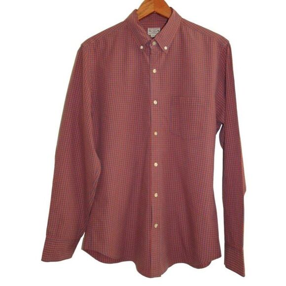 J. Crew Blue & Orange Checked Button Down Shirt M - Picture 1 of 3